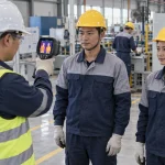 Giám sát viên quan sát mức tích nhiệt trên trang phục bảo hộ đầu ca làm việc